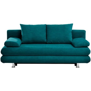 Carryhome Schlafsofa, Petrol, Textil, 2-Sitzer, Füllung: Schaumstoff, 196x74x90 cm, Stoffauswahl, Liegefunktion, Rücken echt, Wohnzimmer, Sofas &