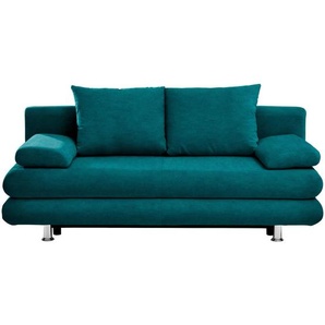 Carryhome Schlafsofa, Petrol, Textil, 2-Sitzer, Füllung: Schaumstoff, 196x74x90 cm, Stoffauswahl, Liegefunktion, Rücken echt, Wohnzimmer, Sofas &