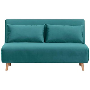 Carryhome Schlafsofa, Petrol, Textil, Kiefer, massiv, 2-Sitzer, Füllung: Schaumstoff, Polyester, 141x81x90 cm, Kinder- & Jugendzimmer, Jugendmöbel,