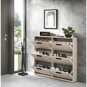 Carryhome Schuhkipper, Kaschmir, Kunststoff, 116x103x17 cm, Typenauswahl, stehend, Garderobe, Schuhaufbewahrung, Schuhkipper