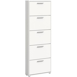 Carryhome Schuhkipper, Weiß, Kunststoff, 59x169x17 cm, Typenauswahl, stehend, Garderobe, Schuhaufbewahrung, Schuhkipper