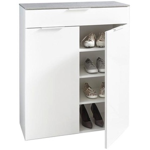 Carryhome Schuhschrank Galaverna, Grau, Weiß, Holzwerkstoff, 3 Fächer, 1 Schubladen, 90x108x35 cm, Beimöbel erhältlich, Garderobe, Schuhaufbewahrung,