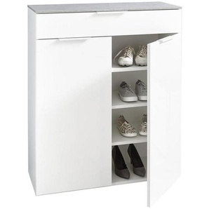 Carryhome Schuhschrank Galaverna, Grau, Weiß, Holzwerkstoff, 3 Fächer, 1 Schubladen, 90x108x35 cm, Beimöbel erhältlich, Garderobe, Schuhaufbewahrung,