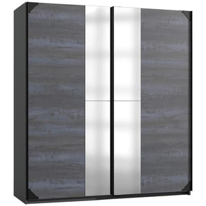 Carryhome Schwebetürenschrank , Graphit , Holzwerkstoff , 2 Fächer , 179x198x65 cm , Typenauswahl, Beimöbel erhältlich, umfangreiches Zubehör in verschiedenen Größen erhältlich , Kinder & Jugendmöbel, Jugendmöbel, Jugendkleiderschränke