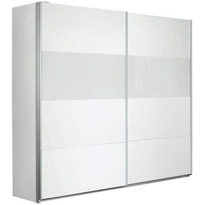 Carryhome Schwebetürenschrank, Weiß, Holzwerkstoff, 3 Fächer, 226x210x62 cm, Blauer Engel, Goldenes M, Made in Germany, Typenauswahl, in verschiedenen Größen erhältlich, Holzdekoren erhältlich, Schlafzimmer, Kleiderschränke, Schwebetürenschränke