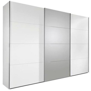 Carryhome Schwebetürenschrank, Weiß, Holzwerkstoff, 3 Fächer, 270x210x65 cm, Made in Germany, umfangreiches Zubehör erhältlich, in verschiedenen