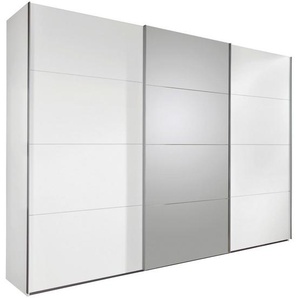 Carryhome Schwebetürenschrank, Weiß, Holzwerkstoff, 3 Fächer, 270x210x65 cm, Made in Germany, umfangreiches Zubehör erhältlich, in verschiedenen