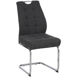 Carryhome Schwingstuhl, Chrom, Dunkelgrau, Metall, Textil, C-Form, 46x96x61.5 cm, Stoffauswahl, Typenauswahl, Esszimmer, Stühle, Esszimmerstühle, Schwingstühle