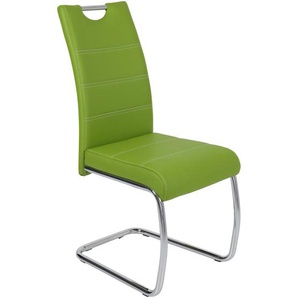 Carryhome Schwingstuhl, Grün, Textil, Rundrohr, 43x98x59 cm, Lederauswahl, mit Griff, Esszimmer, Stühle, Esszimmerstühle, Schwingstühle