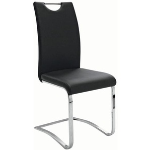 Carryhome Schwingstuhl, Schwarz, Textil, Flachrohr, 43x100x57 cm, Lederauswahl, mit Griff, Esszimmer, Stühle, Esszimmerstühle, Schwingstühle