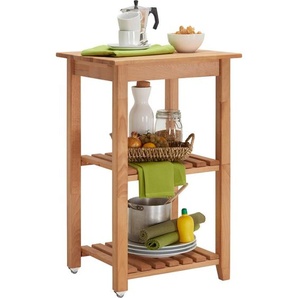Carryhome Servierwagen, Buche, Holz, Buche, massiv, rechteckig, eckig, 53x85x46 cm, Stauraum, Esszimmer, Barmöbel, Barwagen