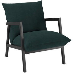 Carryhome Sessel , Dunkelgrün , Textil , Buche , massiv , Uni , Füllung: Schaumstoff, Silikon , 63x76x80 cm , Stoffauswahl , Wohnzimmer, Sessel, Polstersessel