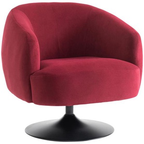Carryhome Sessel, Dunkelrot, Textil, 79x65x83 cm, Sitzfläche 360° drehbar, Stühle