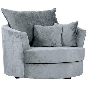 Carryhome Sessel, Hellblau, Textil, Füllung: Polyester, Schaumstoffflocken,Polyester, Schaumstoffflocken, 115x72x115 cm, Sitzfläche 360° drehbar, Stühle