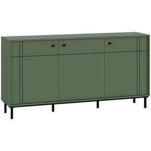 Carryhome Sideboard, Grün, Holzwerkstoff, 3 Fächer, 160.2x81.8x37 cm, Schlafzimmer, Schlafzimmer Kommoden