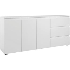 Carryhome Sideboard, Weiß, Holzwerkstoff, 2 Fächer, 3 Schubladen, 178x80x40 cm, Wohnzimmer, Kommoden & Sideboards, Sideboards