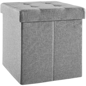 Carryhome Sitzbox, Anthrazit, Textil, Uni, 38x38x38 cm, faltbar, als Aufbewahrungsbox verwendbar, Stauraum, Wohnzimmer, Hocker, Sitzwürfel