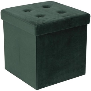 Carryhome Sitzbox, Grün, Textil, 38x38x38 cm, faltbar, als Aufbewahrungsbox verwendbar, Stauraum, Wohnzimmer, Hocker, Sitzwürfel