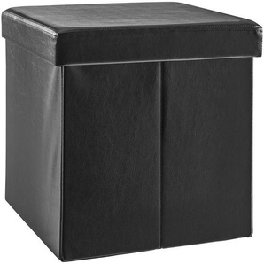 Carryhome Sitzbox, Schwarz, Textil, Uni, 38x38x38 cm, faltbar, als Aufbewahrungsbox verwendbar, Stauraum, Wohnzimmer, Hocker, Sitzwürfel