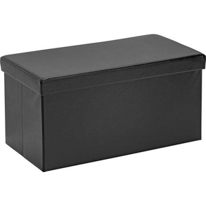 Carryhome Sitzbox, Schwarz, Textil, Uni, 76x38x38 cm, faltbar, als Aufbewahrungsbox verwendbar, Stauraum, Wohnzimmer, Hocker, Sitzwürfel