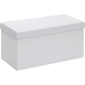 Carryhome Sitzbox, Weiß, Textil, Uni, 76x38x38 cm, faltbar, als Aufbewahrungsbox verwendbar, Stauraum, Wohnzimmer, Hocker, Sitzwürfel
