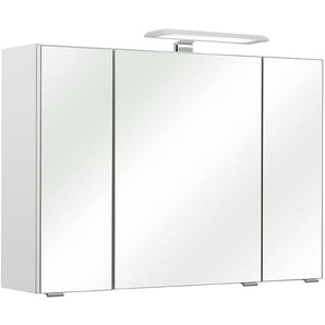 Carryhome Spiegelschrank, Holzwerkstoff, 3 Fächer, 80x57x20 cm, Made in Germany, Typenauswahl, Badezimmer, Badezimmerspiegel, Spiegelschränke