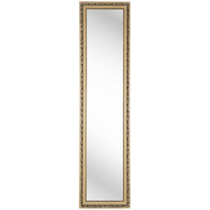 Carryhome Standspiegel, Gold, Glas, Eukalyptusholz, massiv, rechteckig, 40x160x5 cm, Ganzkörperspiegel, Wohnspiegel, Standspiegel