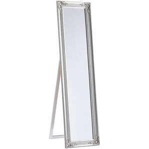 Carryhome Standspiegel, Silber, Holz, Glas, Eukalyptusholz, massiv, rechteckig, 44x168x5 cm, Ganzkörperspiegel, Spiegel, Standspiegel