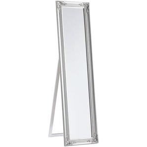 Carryhome Standspiegel, Silber, Holz, Glas, Eukalyptusholz, massiv, rechteckig, 44x168x5 cm, Ganzkörperspiegel, Spiegel, Standspiegel