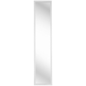 Carryhome Standspiegel , Weiß , Glas , Eukalyptusholz , massiv , rechteckig , 34x160x3.8 cm , Schlafzimmer, Spiegel, Standspiegel