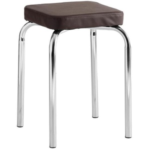 Carryhome Stapelhocker, Braun, Metall, Textil, 36x49x36 cm, Esszimmer, Stühle, Hocker
