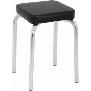 Carryhome Stapelhocker, Schwarz, Chrom, Metall, Textil, 36x49x36 cm, Esszimmer, Stühle, Hocker