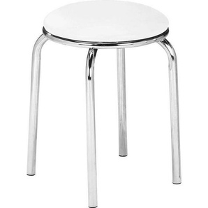 Carryhome Stapelhocker, Weiß, Metall, Textil, 45 cm, Esszimmer, Stühle, Hocker