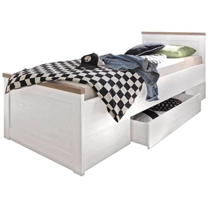Carryhome Stauraumbett, Weiß, Trüffeleiche, Holzwerkstoff, 1 Schubladen, 90x200 cm, Kinder- & Jugendzimmer, Kindermöbel, Kinderbetten, Funktionsbetten