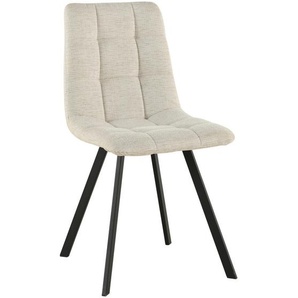 Carryhome Stuhl, Beige, Metall, Textil, eckig, Flachrohr, 45x88x55 cm, Stoffauswahl, Stühle