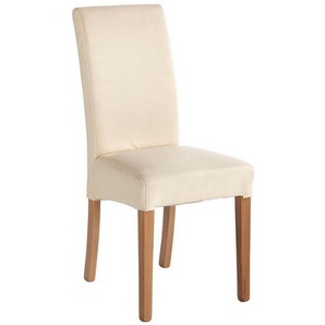 Carryhome Stuhl, Beige, Textil, Buche, massiv, eckig, 42x95x57 cm, Esszimmer, Stühle, Esszimmerstühle, Vierfußstühle