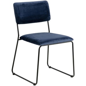 Carryhome Stuhl, Blau, Textil, Rundrohr, 50x80x53.5 cm, Stoffauswahl, Esszimmer, Stühle, Esszimmerstühle