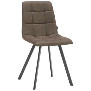 Carryhome Stuhl, Braun, Schwarz, Metall, Textil, eckig, 45x86x52 cm, Esszimmer, Stühle, Esszimmerstühle, Vierfußstühle
