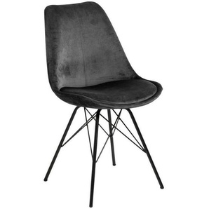 Carryhome Stuhl, Dunkelgrau, Metall, Textil, Rundrohr, 48.5x85.5x54 cm, Esszimmer, Stühle, Esszimmerstühle, Vierfußstühle