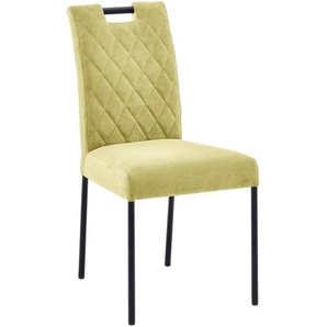 Carryhome Stuhl , Gelb , Textil , Rundrohr , 46x91x61 cm , Stoffauswahl, mit Griff , Esszimmer, Stühle, Esszimmerstühle, Vierfußstühle