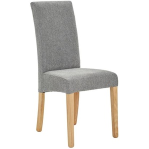 Carryhome Stuhl, Grau, Eiche, Holz, Textil, Eiche, massiv, eckig, 42x95x57 cm, Stoffauswahl, Esszimmer, Stühle, Esszimmerstühle