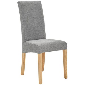 Carryhome Stuhl, Grau, Eiche, Holz, Textil, Eiche, massiv, eckig, 42x95x57 cm, Stoffauswahl, Esszimmer, Stühle, Esszimmerstühle