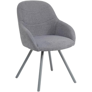 Carryhome Stuhl, Grau, Metall, Textil, Drehkreuz, 57x84.5x61 cm, Bsci, Typenauswahl, inklusive Armlehnen, Esszimmer, Stühle, Esszimmerstühle