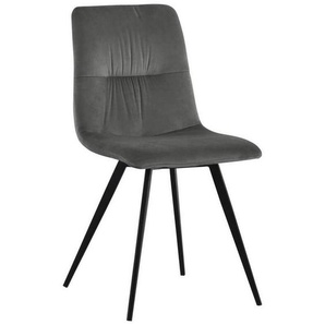 Carryhome Stuhl, Grau, Metall, Textil, Flachrohr, 45x88x54.5 cm, Esszimmer, Stühle, Esszimmerstühle, Vierfußstühle