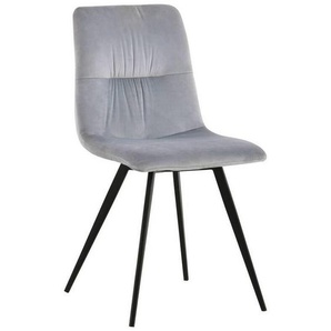 Carryhome Stuhl, Hellgrau, Metall, Textil, Flachrohr, 45x88x54.5 cm, Esszimmer, Stühle, Esszimmerstühle, Vierfußstühle