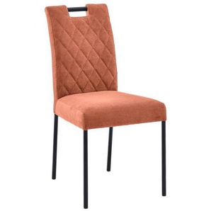 Carryhome Stuhl, Orange, Textil, Rundrohr, 46x91x61 cm, Stoffauswahl, mit Griff, Esszimmer, Stühle, Esszimmerstühle, Vierfußstühle