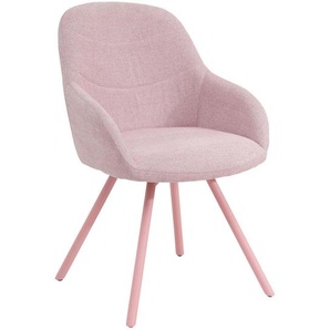Carryhome Stuhl, Pink, Metall, Textil, Drehkreuz, 57x84.5x61 cm, Bsci, Typenauswahl, inklusive Armlehnen, Esszimmer, Stühle, Esszimmerstühle