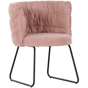 Carryhome Stuhl, Rosa, Schwarz, Metall, Textil, Kufe, Rundrohr, 62x80x62 cm, Stoffauswahl, Esszimmer, Stühle, Esszimmerstühle, Vierfußstühle