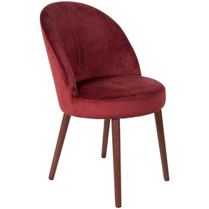 Carryhome Stuhl, Rot, Textil, Buche, massiv, konisch, 51x85.5x59 cm, Esszimmer, Stühle, Esszimmerstühle, Vierfußstühle