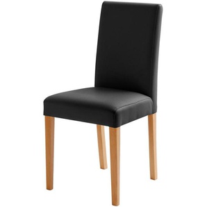 Carryhome Stuhl, Schwarz, Buche, Holz, Textil, Buche, massiv, eckig, 44x92x57 cm, Beinauswahl, Stoffauswahl, Esszimmer, Stühle, Esszimmerstühle,